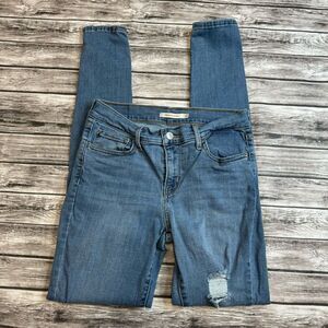 Levis Women's 710 Super Skinny Jeans Medium Blue Denim 28 32 Inseam High Rise
